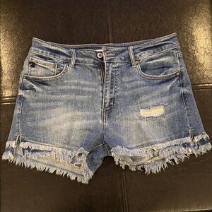 KanCan Blue Distressed Jean Shorts